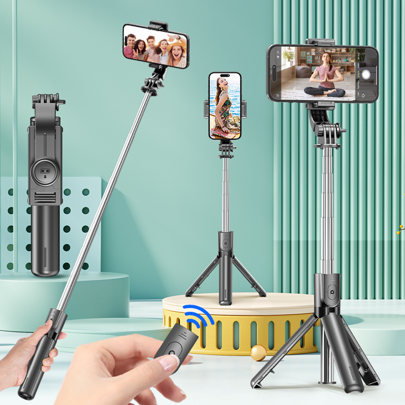 Phone Accessories Video - 탈착식 Bluetooth 리모컨이 포함된 셀카봉 삼각대,