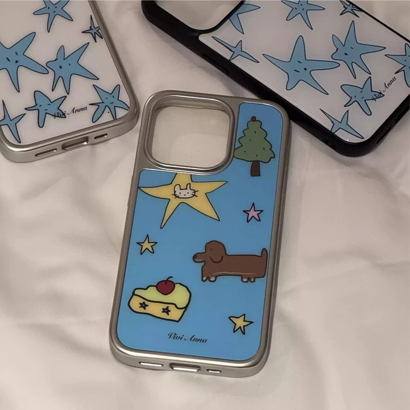 Y2K Phone Accessories - 인스 니치 크리에이티브 블루 스타 퍼피