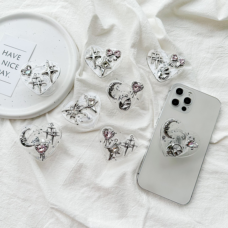 Phone Accessories Items - 클리어 하트 폰 그립 홀더, 뒷면