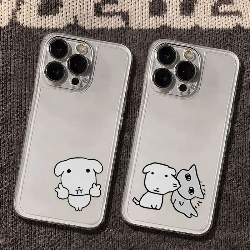 Y2K Phone Accessories - 새로운 한국 귀여운 강아지 고양이 커플