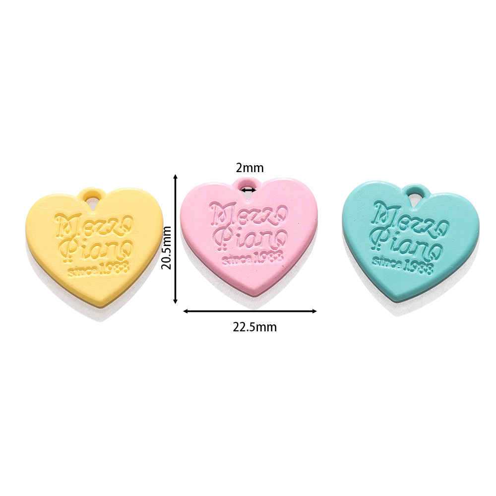 10Pcs 캔디 컬러 아크릴 새겨진 사랑 펜던트 DIY - Phone Accessories Hanging 리뷰 및 가격