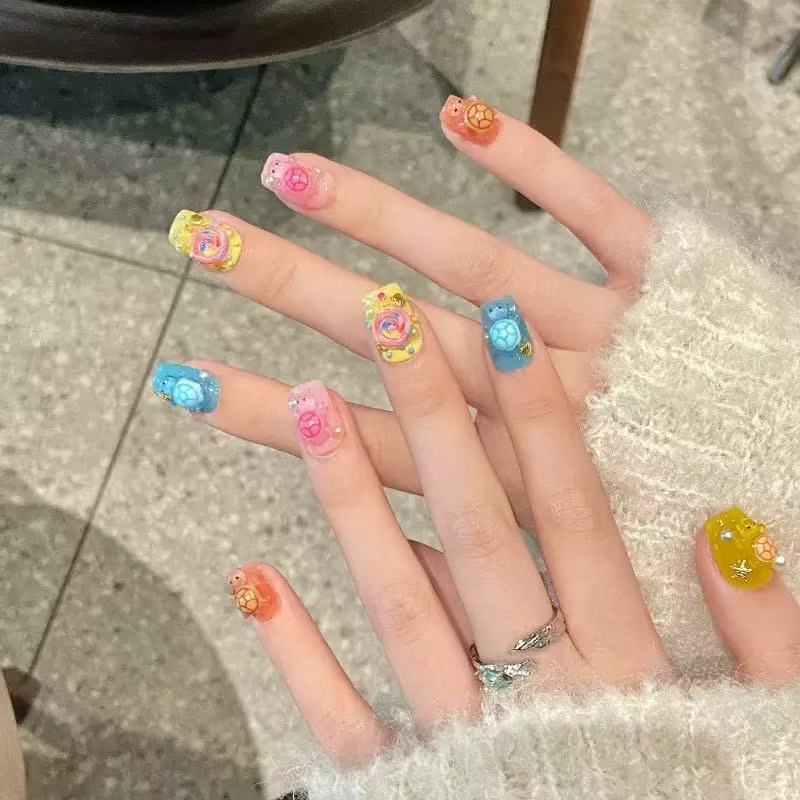 100개 미니 컬러풀 거북이 레진 참 플랫 백 카보숑  - Phone Accessories Items 리뷰 및 가격