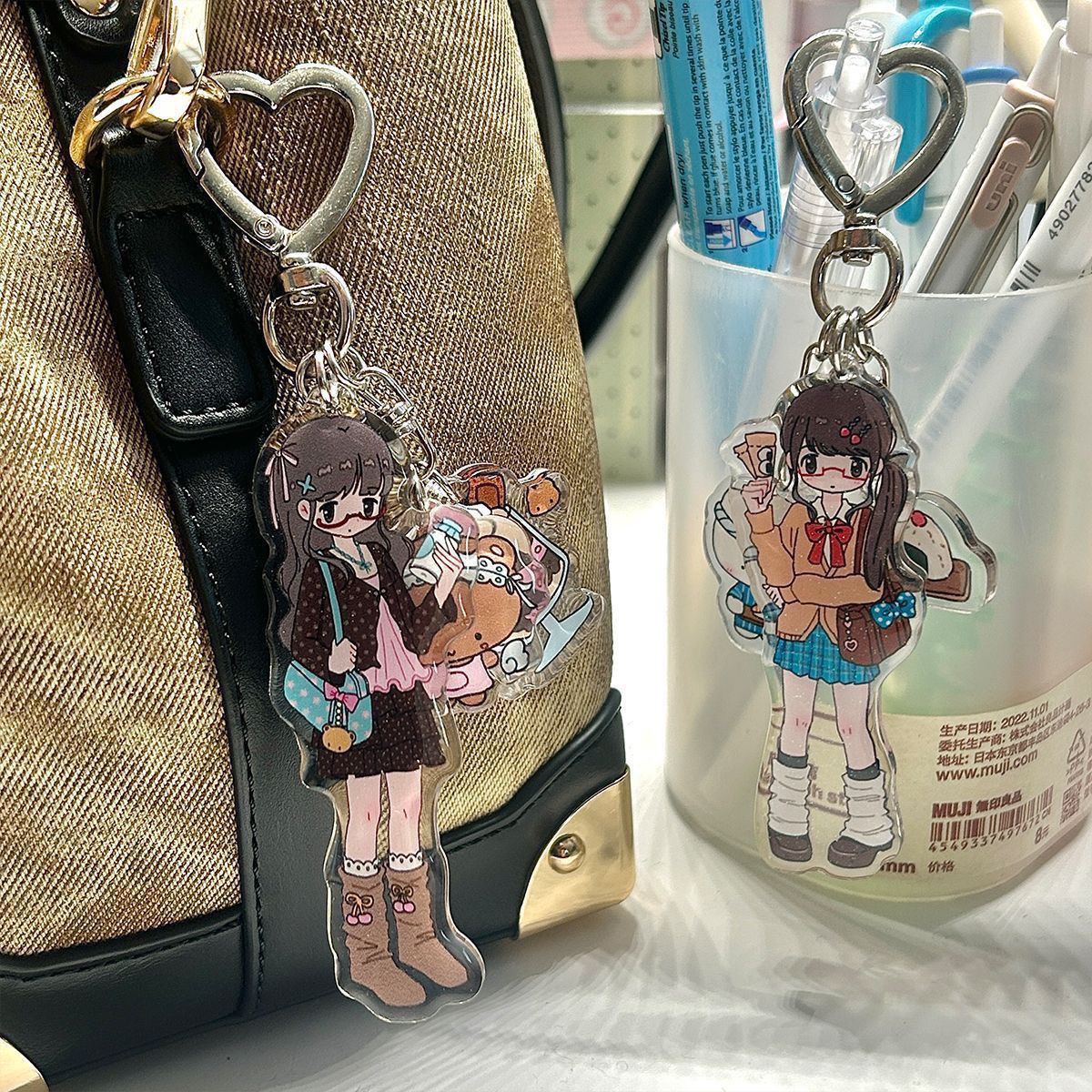 귀여운 소녀 미적 아크릴 전화 액세서리 아크릴 키 체인 - Phone Accessories Hanging 리뷰 및 가격