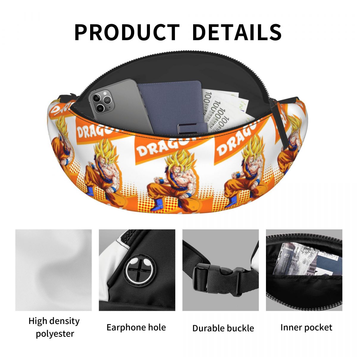 커스텀 드래곤볼Z G-고쿠스 패니백 만화 캐릭터 크로스 - Phone Accessories For Running 리뷰 및 가격
