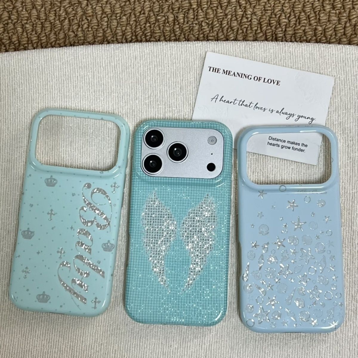 한국산 민트색 영어 크로스 천사 날개 폰 케이스 아이폰 - Y2K Phone Accessories 리뷰 및 가격