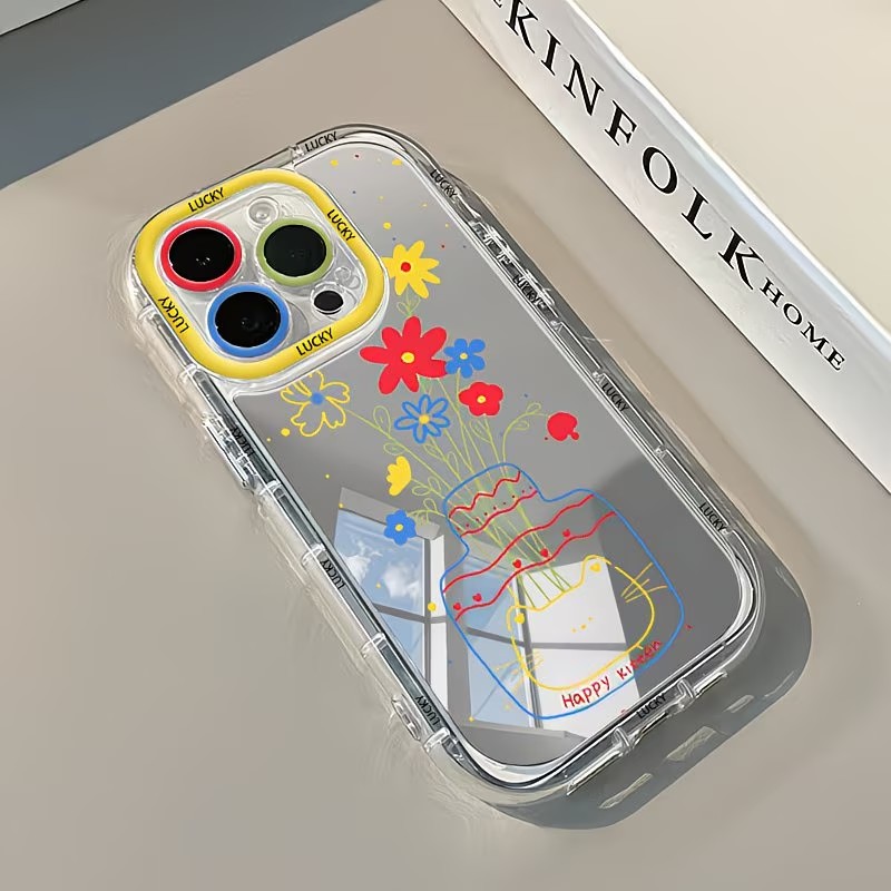여름 데이지 고양이 꽃병 디자인 미러 폰 케이스 아이폰 - Phone Accessories Kiosk 리뷰 및 가격