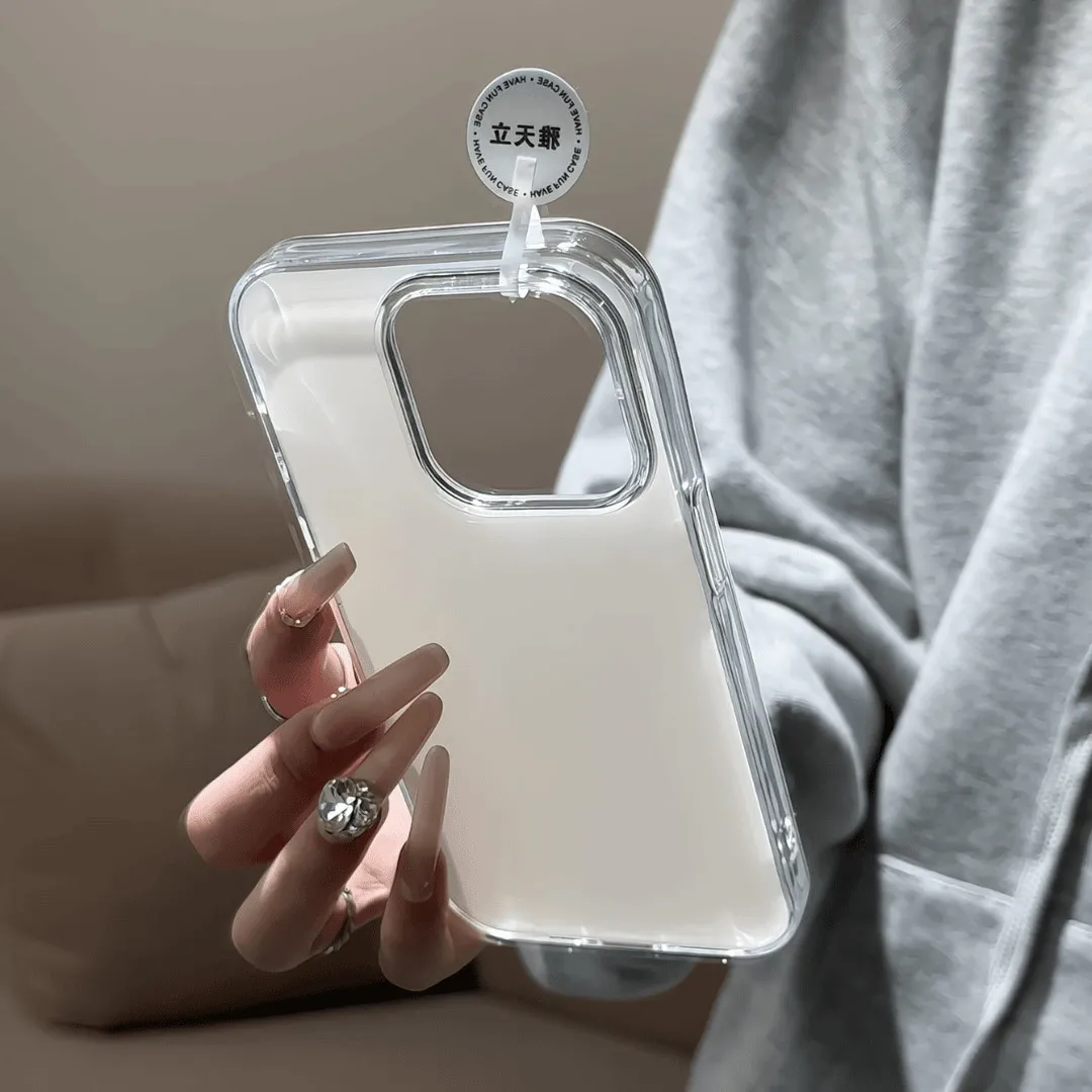 고급 미니멀리스트 화이트 큰 구멍 IMD 광택 표면 귀 - Y2K Phone Accessories 리뷰 및 가격