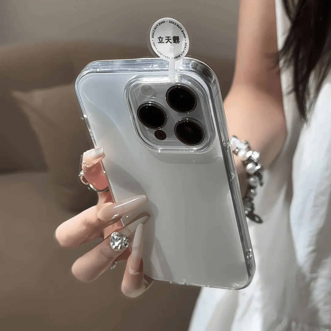 고급 미니멀리스트 화이트 큰 구멍 IMD 광택 표면 귀 - Y2K Phone Accessories 리뷰 및 가격
