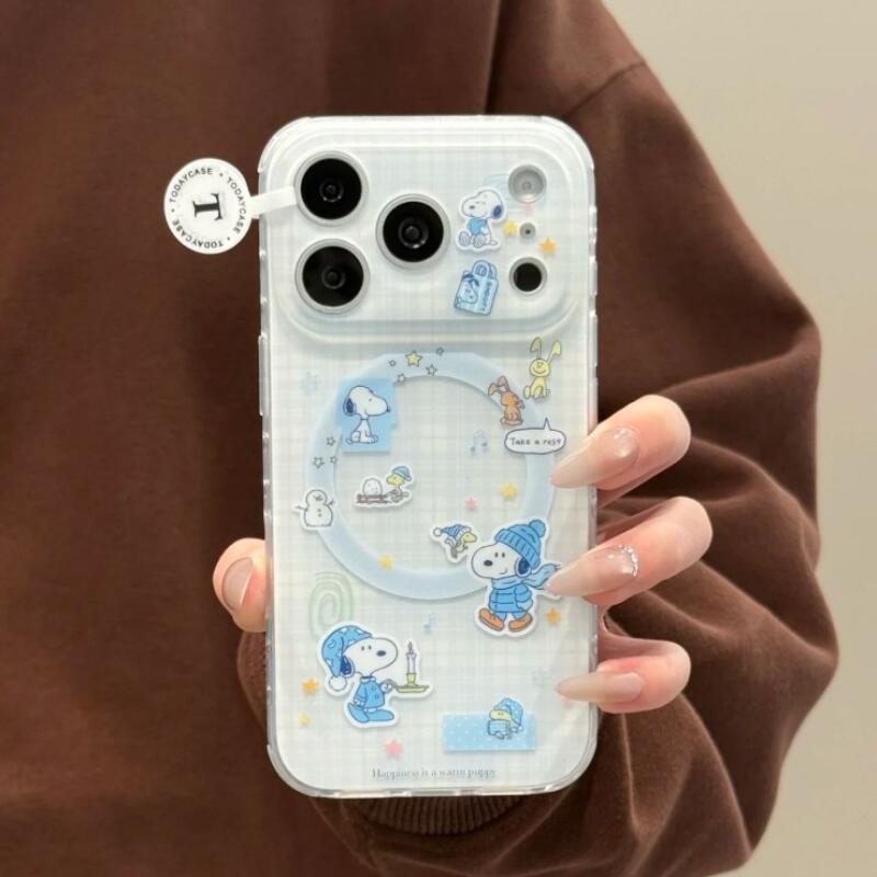 스누피 폰 케이스 카와이 블루 눈사람 테마 시리즈 폰  - Phone Accessories From China 리뷰 및 가격