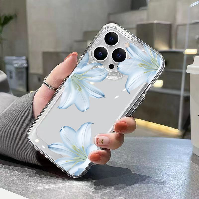 세련된 화이트 백합꽃 디자인 아이폰 17 16 15 P - Phone Accessories Kiosk 리뷰 및 가격