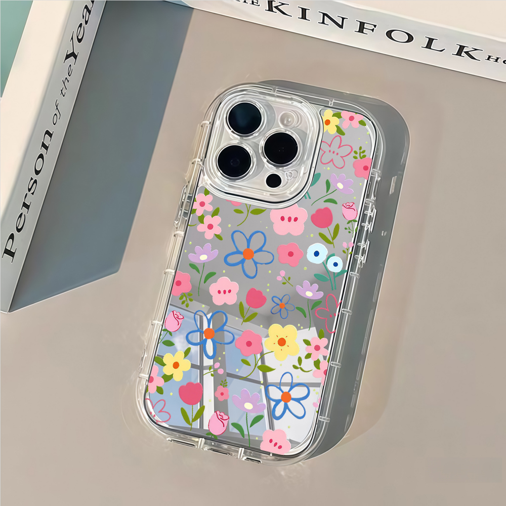 한국 스타일 꽃무늬 실버 미러 폰 케이스 아이폰 17  - Phone Accessories Kiosk 리뷰 및 가격