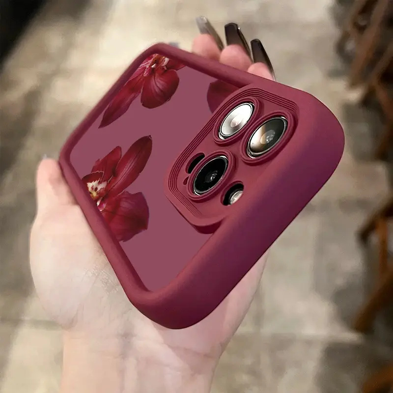 와인 레드 난초 꽃무늬 아이폰 11 12 13 14 1 - Phone Accessories Kiosk 리뷰 및 가격